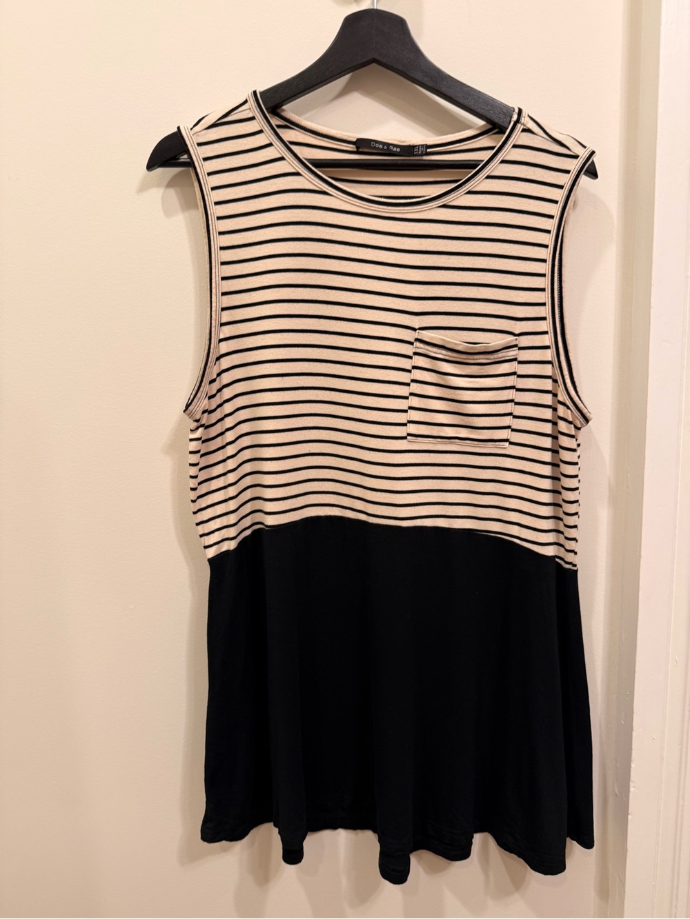 Doe & Rae Striped Sleeveless Tank - Black & Cream